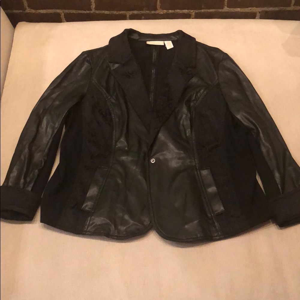 Chico’s Faux Leather Blazer